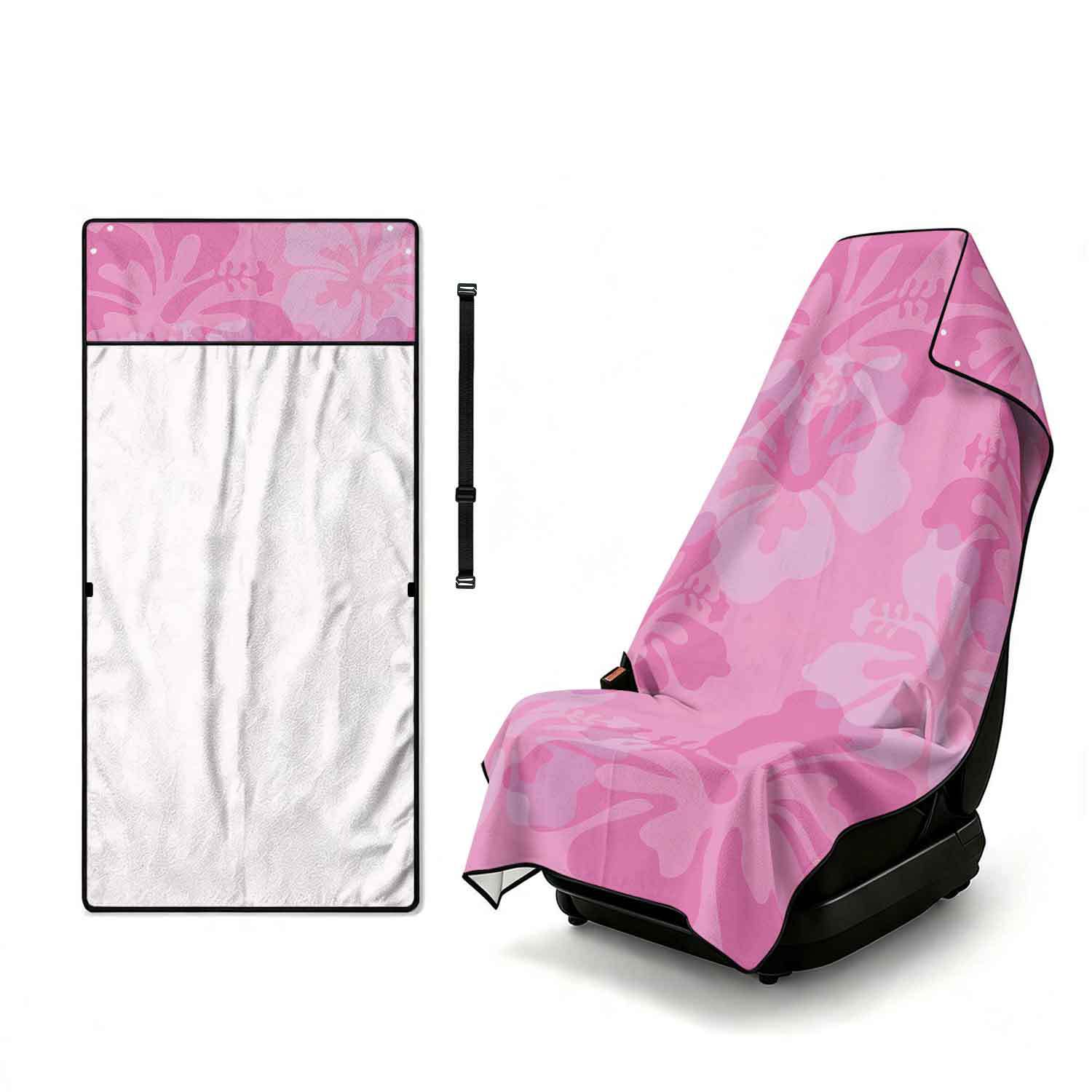 Printed bath towel and car seat cover 2-in-1, ultra-fine fiber outdoor beach and car dual-use universal seat cushion