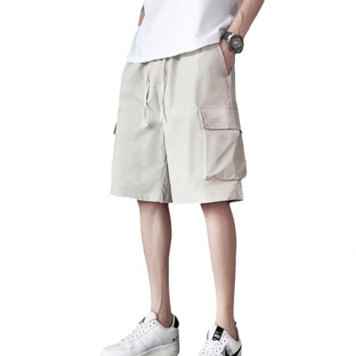 Summer thin work pants men's Japanese trendy brand mid-rise loose casual Korean style outerwear five-pocket pants for men