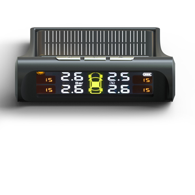 Vehicle-Mounted Solar Tire Pressure Monitoring System Four-Wheel Tire Pressure Monitor High-Precision Detector Sensor Tpms
