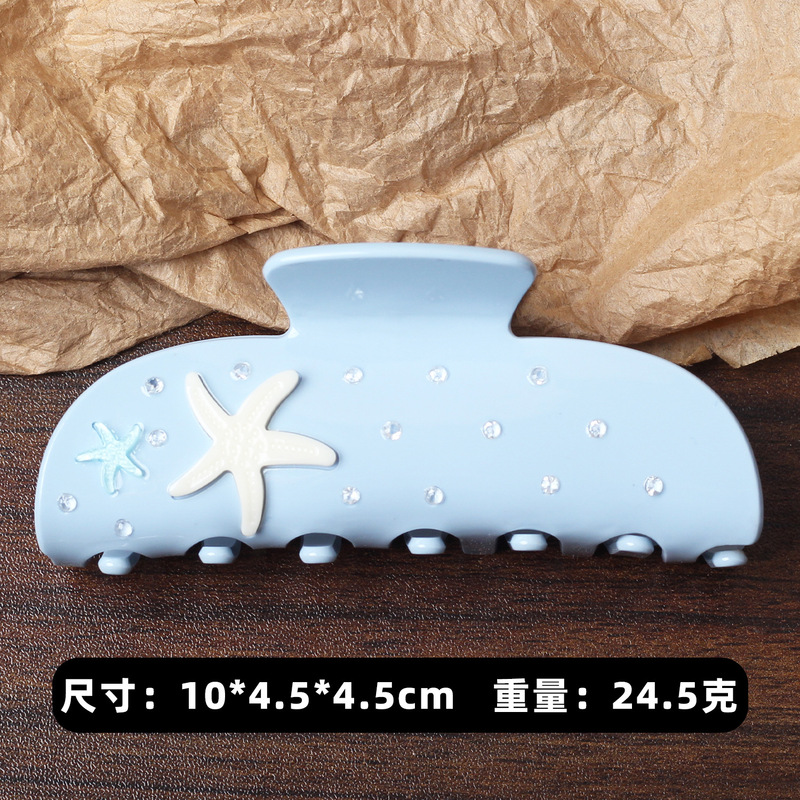 甜美蝴蝶结花朵发夹田园风小雏菊碎花水钻抓夹超仙海边度假鲨鱼夹|undefined