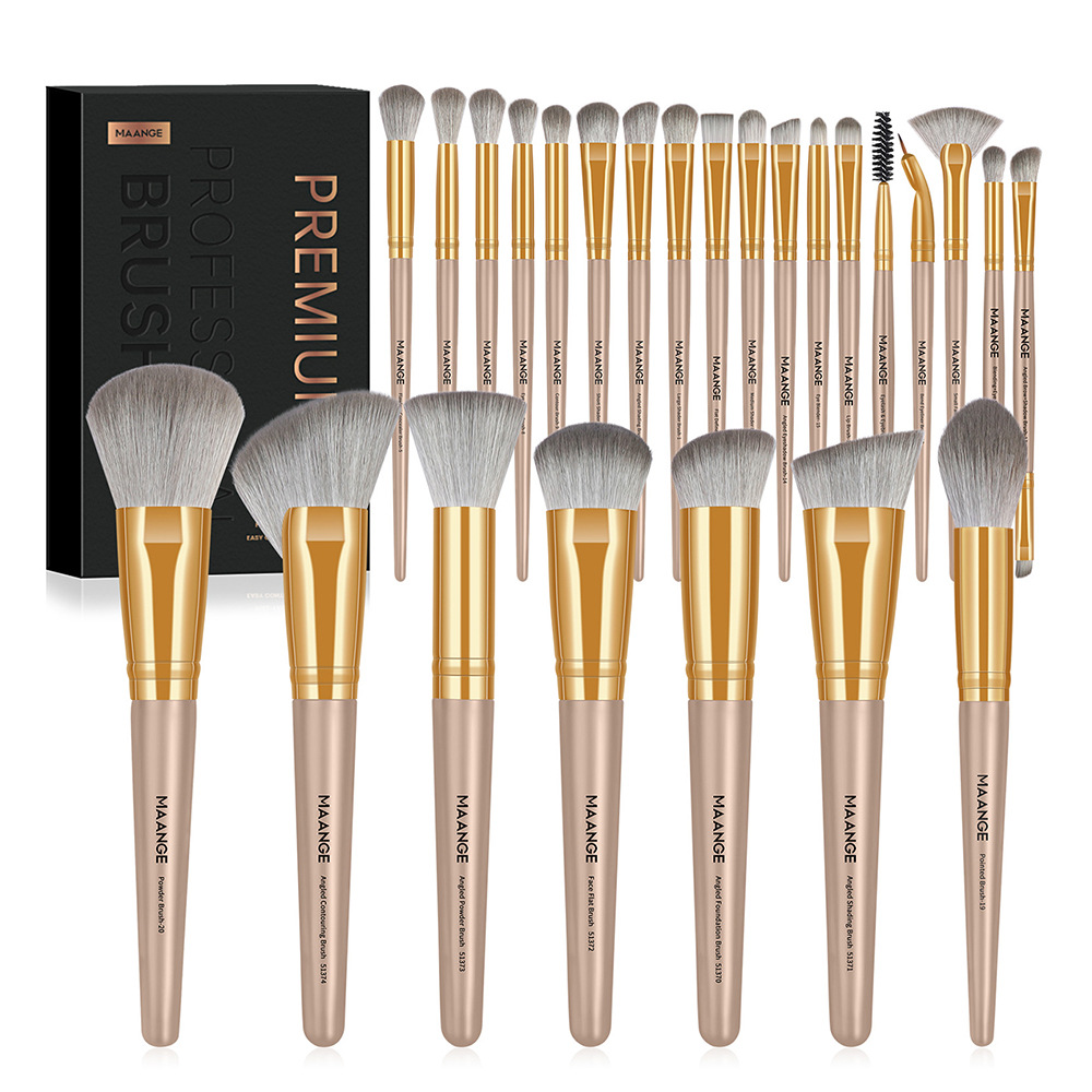 MAANGE 25-Piece Professional Makeup Brush Set with Box Powder Brush Foundation Brush Eyeshadow Brush Makeup Tools