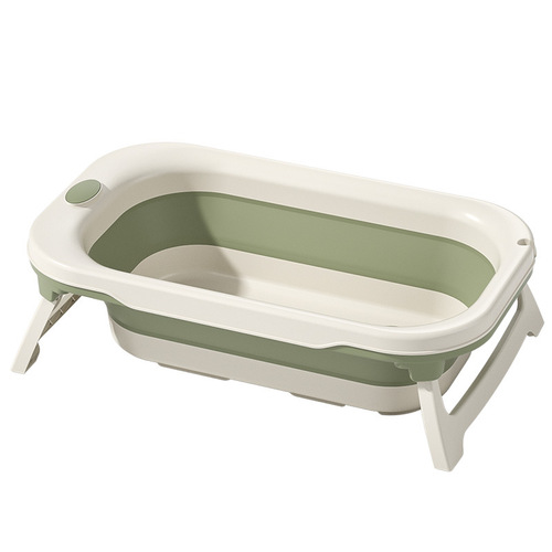 Baby Folding Bath Tub, Portable Foldable Bathtub for Infants and Toddlers, Children's Temperature-Sensing Dual-Layer Bath Tub