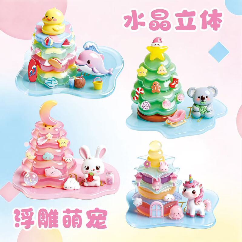 Cute Corner 3D Solid Relief Stickers for Students, Cartoon 3D Style, Handmade, Adorable Creative Sticker Toys