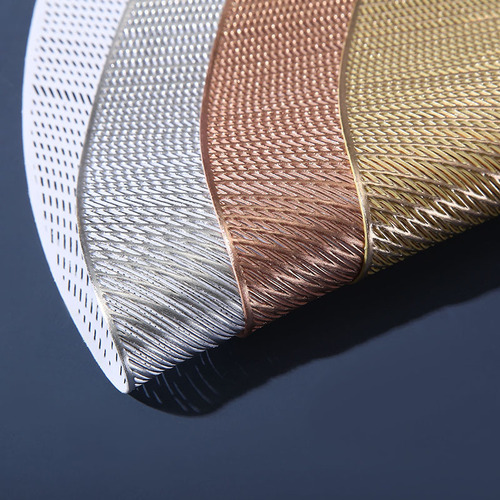Cross-border round irregular texture cut-out western table mat, European and American PVC solid color gold foil waterproof oilproof heat-insulating table mat