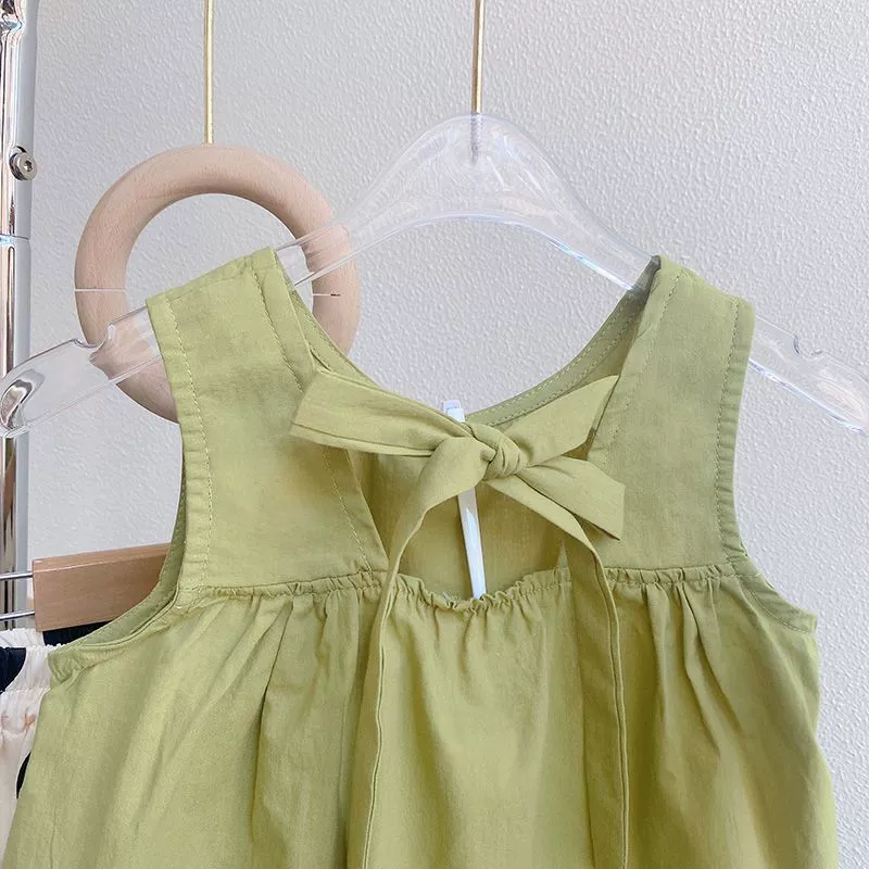 Cotton set girl's, summer clothing, T-shirt sleevless