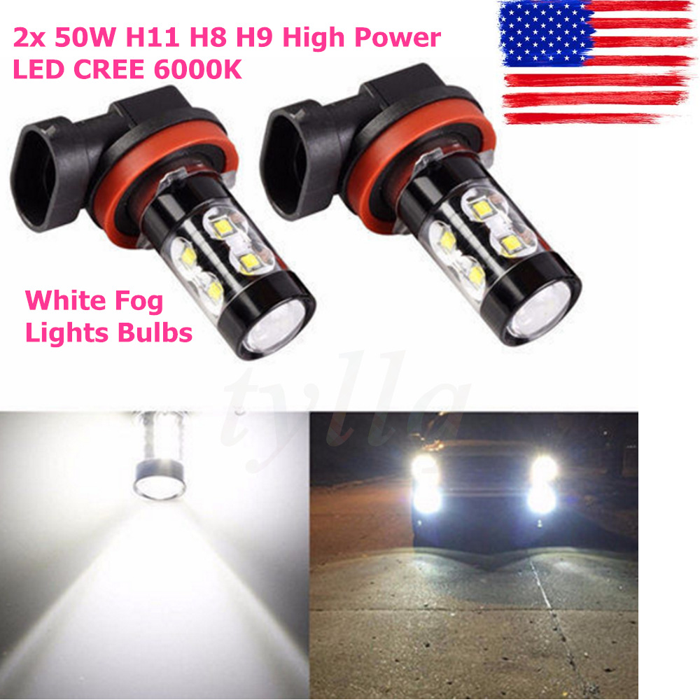 Lámpara de niebla LED de alta potencia 50W H8 / H9 / H11 10smd Lámpara de niebla delantera 6000K