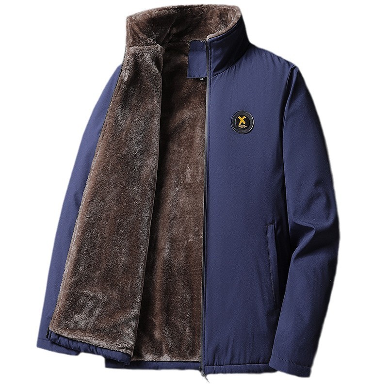 Ropa de invierno de cordero, chaqueta de algodón para hombre, 2024 otoño y invierno, chaqueta de algodón de mediana edad, chaqueta de algodón para papá