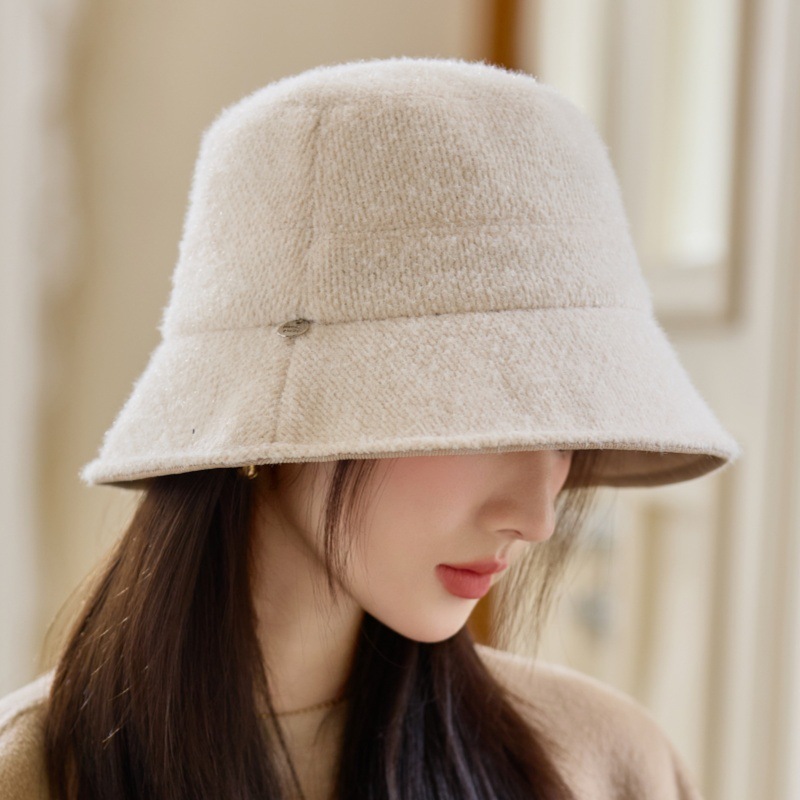 女秋冬韩版毛呢盆帽时尚百搭保暖渔夫帽日系户外休闲大头围显脸小|undefined