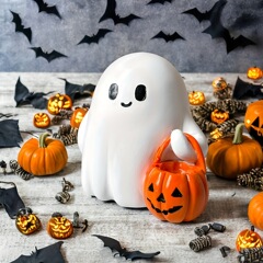 クロスボーダー新しいハロウィンゴースト樹脂装飾品クリエイティブパーティー装飾かわいいゴーストデスクトップ装飾品