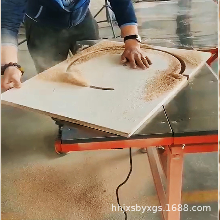 防崩边复合板子母锯 小推车折叠锯台 木工无尘子母裁板锯