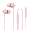 Metal headphones, mobile phone, earplugs, 3.5mm, wire control, wholesale