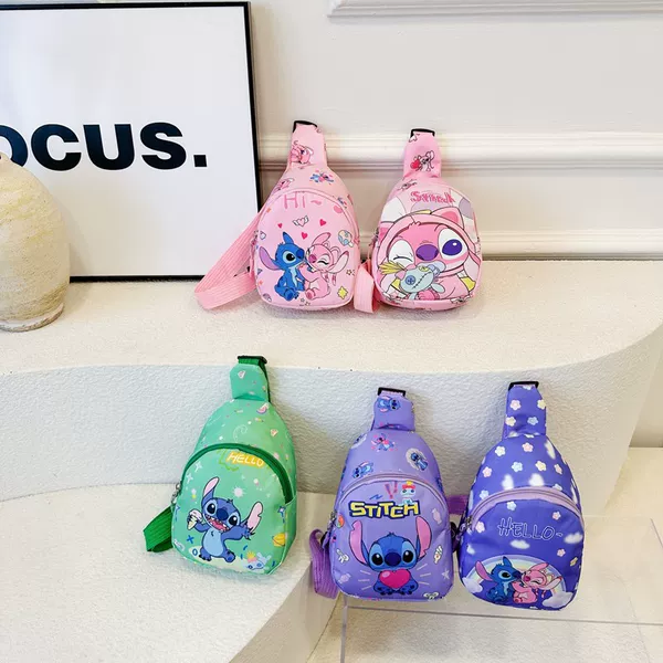 New Children's Bag Ins Korean Spring and Summer Cartoon Printed Chest Bag for Boys and Girls Lightweight Fashion Travel Crossbody Backpack