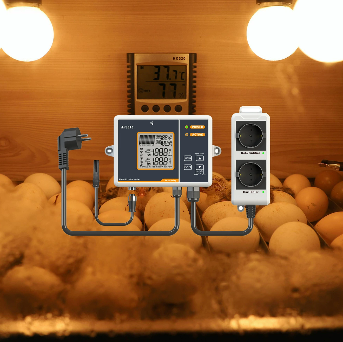 AHc610 Высокоточный цифровой дисплей интеллектуальный контроллер влажности Регулируемый контроллер влажности