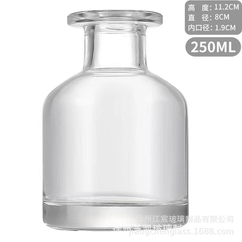 Botella de aromaterapia de barriga transparente sin fuego flor seca color botella de vidrio de aromaterapia de barriga grande botella de aromaterapia de barriga negra de oficina