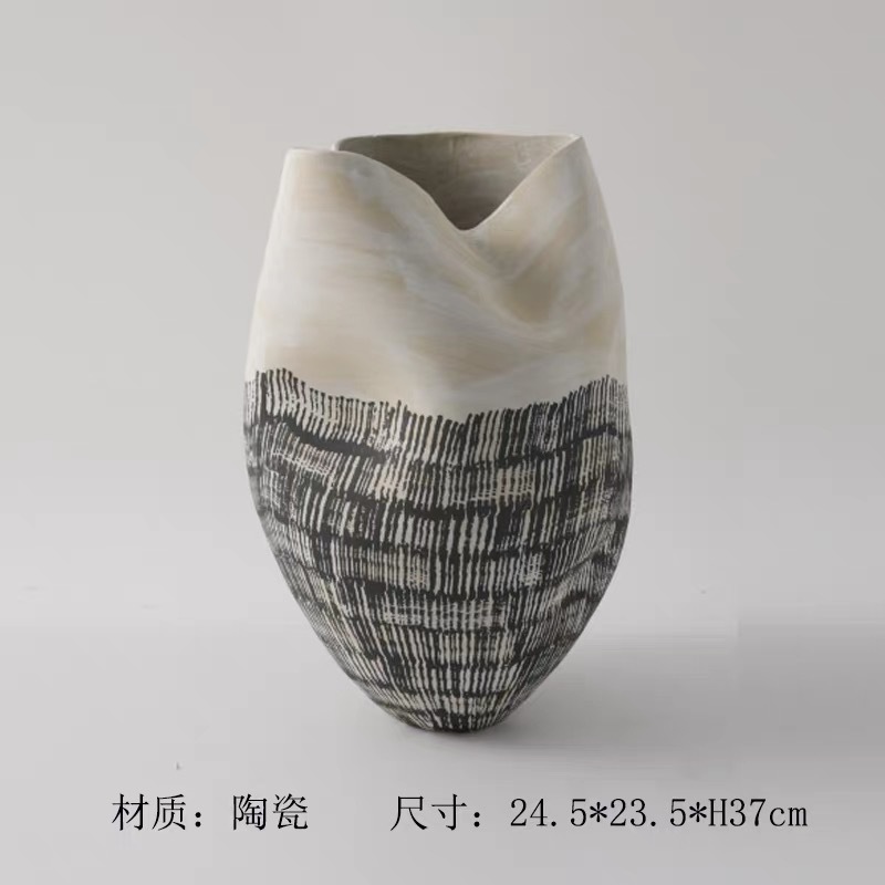 寂風手作り美ラード風陶磁器花瓶芸術サンプルプレート間民宿茶室花器異形アクセサリー置物|undefined