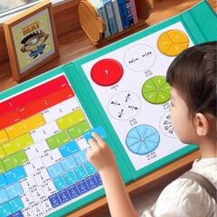 三年生の数学の教具の上でフルセットの磁気の点数の学習盤の磁気は小学校の加減算の磁気のデモ機を吸い込みます。