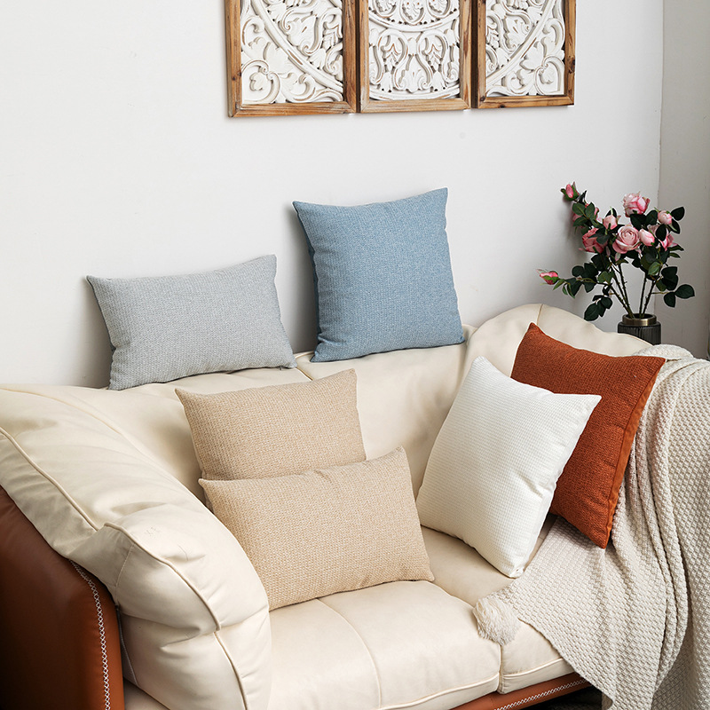 Nordic style modern simple solid color three-dimensional texture sofa cushion cover home decoration sofa cushion cover_voghion.com