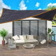 Beige Sunshade Net Outdoor Encrypted Thickeneded Heat Insulation Shade Net Edge Punched Roof Courtyard Balcony Sun Protection Net