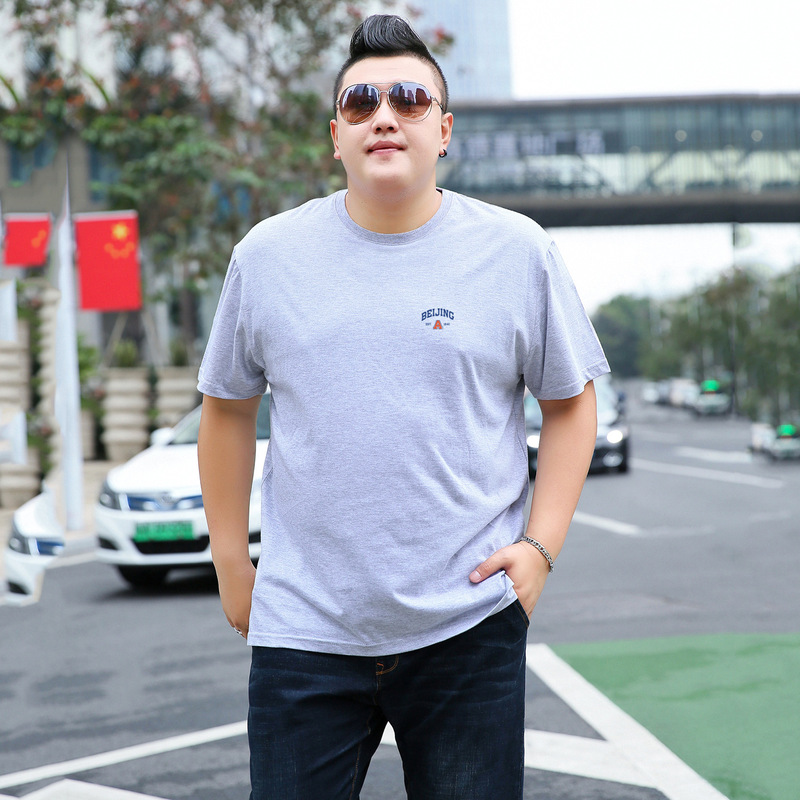 Fat Man's Short-Sleeved Men's Plus-Size Pure Cotton Loose-Fitting Sports Casual Youth Half-Sleeved Sweatshirt Summer Clothes Men's Tops Fat Man's Short-Sleeved Men's Plus-Size Pure Cotton Loose-Fitting Sports Casual Youth Half-Sleeved Sweatshirt Summer Clothes Men's Tops