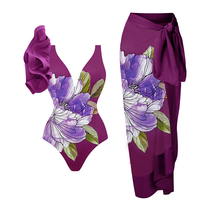 Femmes Élégant Style Classique Fleur Ensemble 2 Pièces Une Seule Pièce Maillots De Bain display picture 14