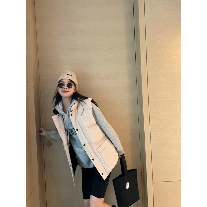 남자와 여자 커플을위한 PUTIAN 하이 퀄리티 겨울 따뜻한 조끼 큰 거위 클래식 조끼 다운 재킷