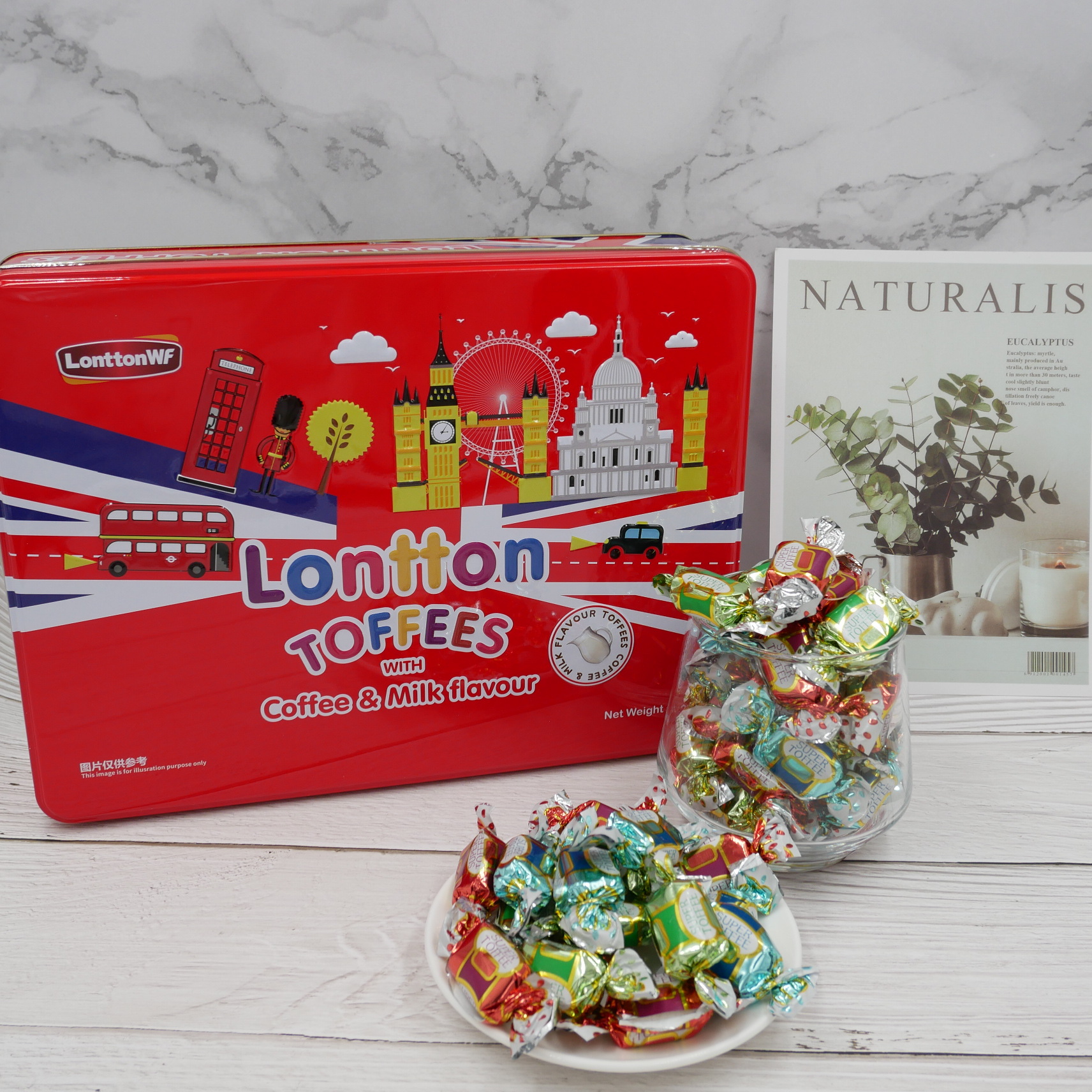 Malaysia Imported London WF Milk Coffee Flavored Toffee Candy Gift Box 268g/Box Wedding Celebration Full Moon