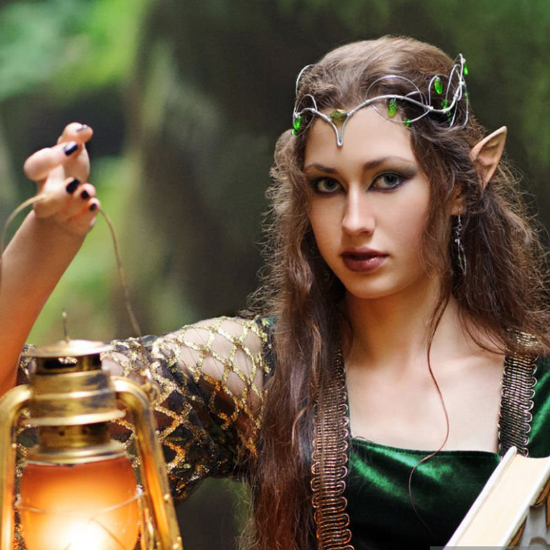 Halloween Elf orejas cómic cosplay ángel orejas falsas cosplay fiesta de baile orejas largas silicona