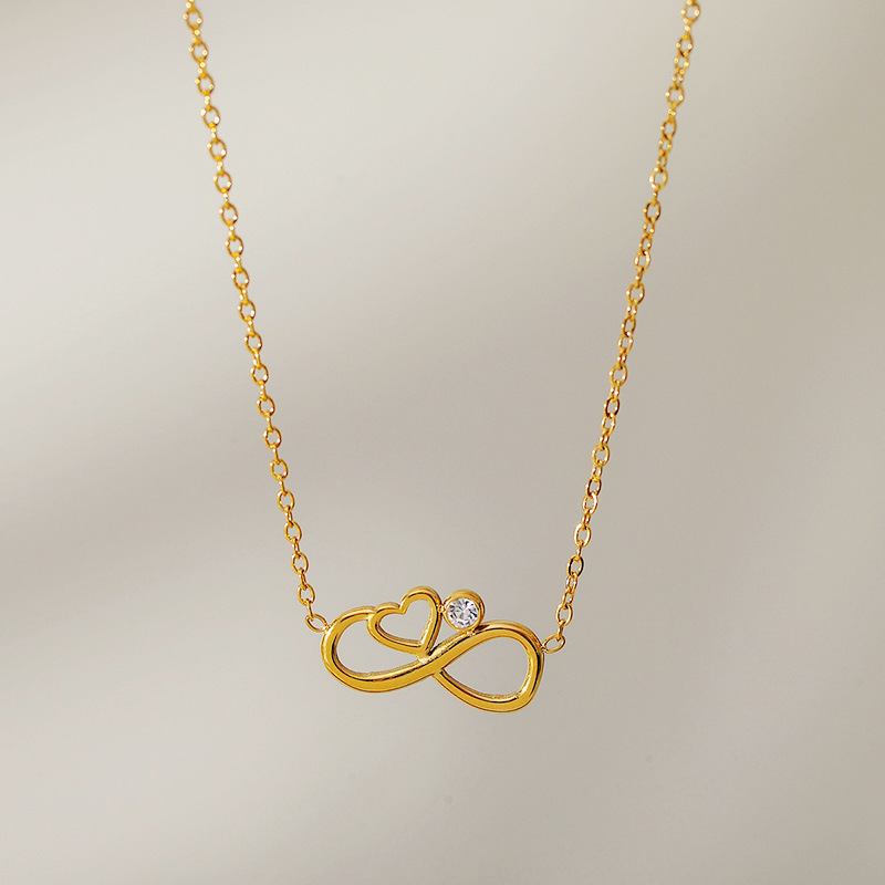 Beaded Chain Chain Type Wholesale Jewelry Lady Heart Shape Stainless Steel Beaded Chain Necklace