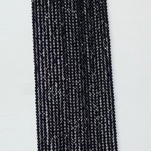 厂家批发天然黑玛瑙圆形切角散珠 切面散珠刻面长链DIY饰品配件