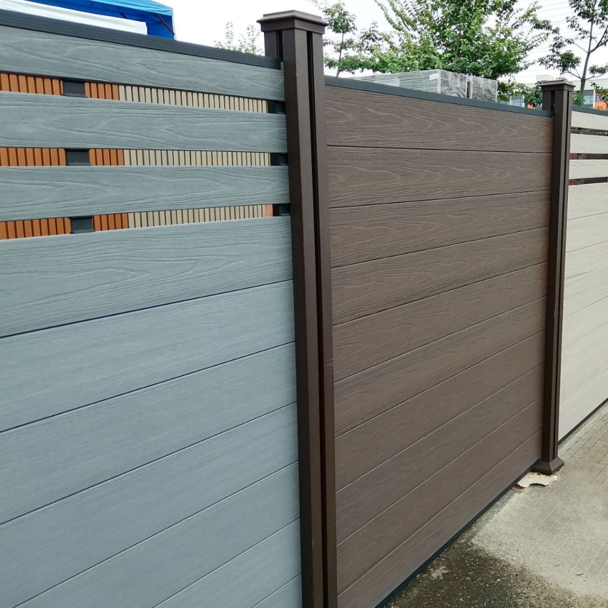 木塑围栏栅栏二代铝合金立柱简易别墅户外庭院室外楼顶护栏组合用