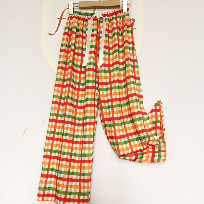 Pajama Pants, Cotton Silk Long Pants, Maternity Pajamas for Women, Pure Rayon, Thin Wide-Leg Cropped Pants, Home Wear, Breathable and Cool Pajama Pants, Cotton Silk Long Pants, Maternity Pajamas for Women, Pure Rayon, Thin Wide-Leg Cropped Pants, Home Wear, Breathable and Cool