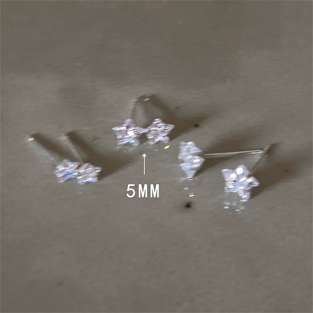 Earrings small sophisticated design, zircon stud earrings, hypoallergenic lightweight
