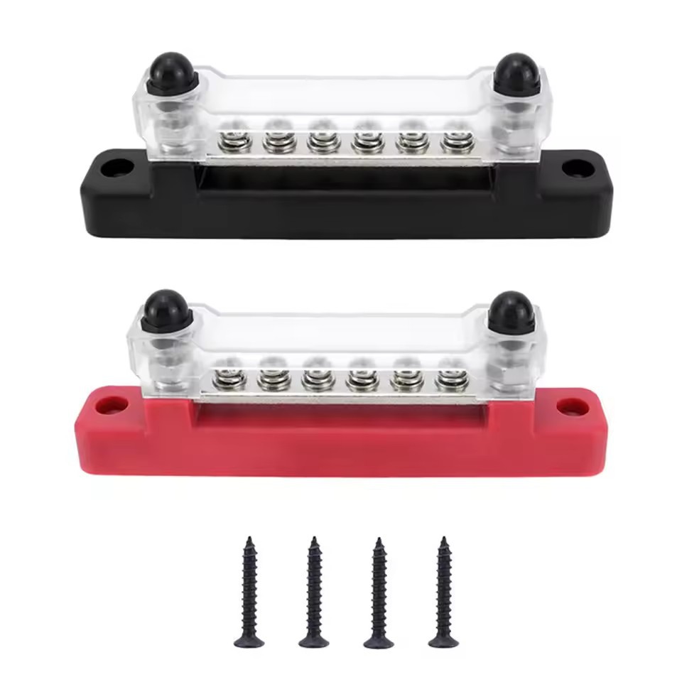 Rv Yacht 6-Way Busbar 48V 150A Copper Busbar Terminal Dust Cover Waterproof Marine Equipment