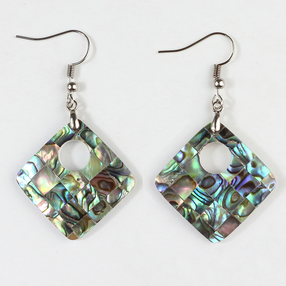 1 Pair Casual Geometric Irregular Plating Abalone Shell Drop Earrings display picture 1