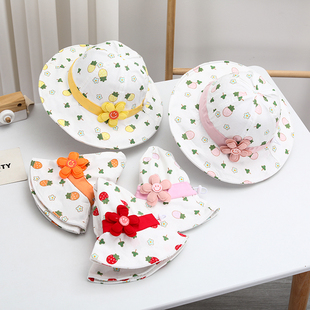 Baby fisherman hat spring and autumn cute baby sun hat summer thin super cute basin hat big brim sun protection sun hat