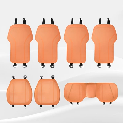 Bmw, Audi, Maybach Seat Backrest, Seat cushion, seat cover - type-b-seat-cushion-type-a-backrest-emma-orange-seven-piece-set