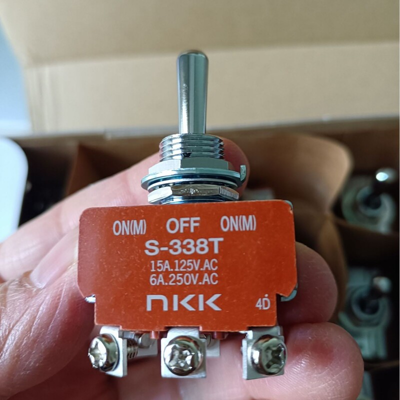 S338T NKK Shaking Head SwiTch Three Gears(ON)-OFF-(ON) Two Sides Self ReseT wiTh Screws S-338T S338T NKK Shaking Head SwiTch Three Gears(ON)-OFF-(ON) Two Sides Self ReseT wiTh Screws S-338T
