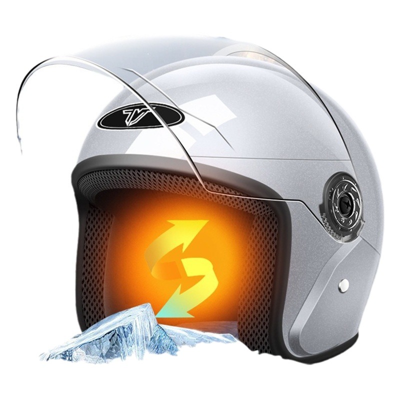 3C certified electric motorcycle helmet men and women half helmet summer Four Seasons universal battery car helmet autumn and winter warm
