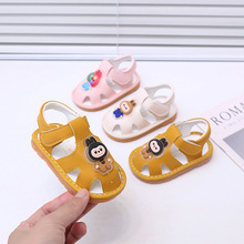2025夏季新款0-1岁男童鞋叫叫鞋凉鞋软底婴儿学步鞋宝宝鞋3185