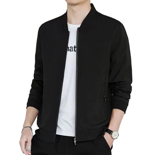 Spring and Autumn Year Korean Version Jacket Men's Outerwear Baseball Collar Trendy Niche Simple Versatile Comfortable Breathable