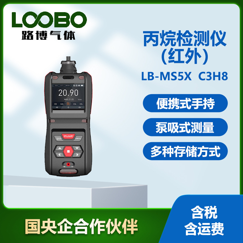便携式手持丙烷检测报警器LB-MS5X便携泵吸式丙烷检测仪（红外）