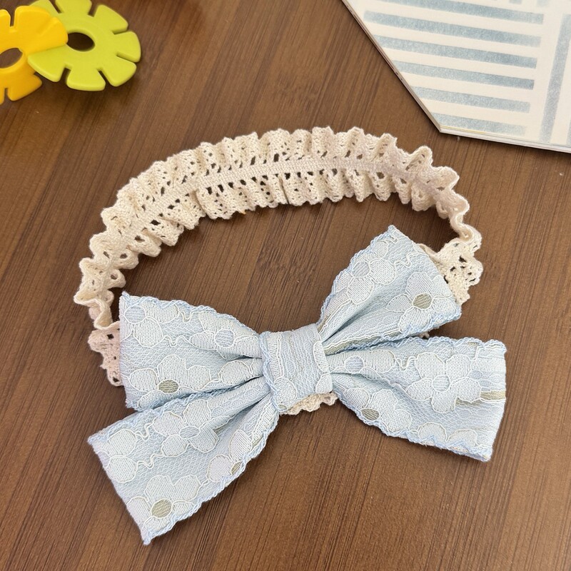 新しい赤ちゃん夏ブルーリボンヘッドバンド新生児レースヘアアクセサリーかわいい子供の快適な帽子カスタマイズ|undefined