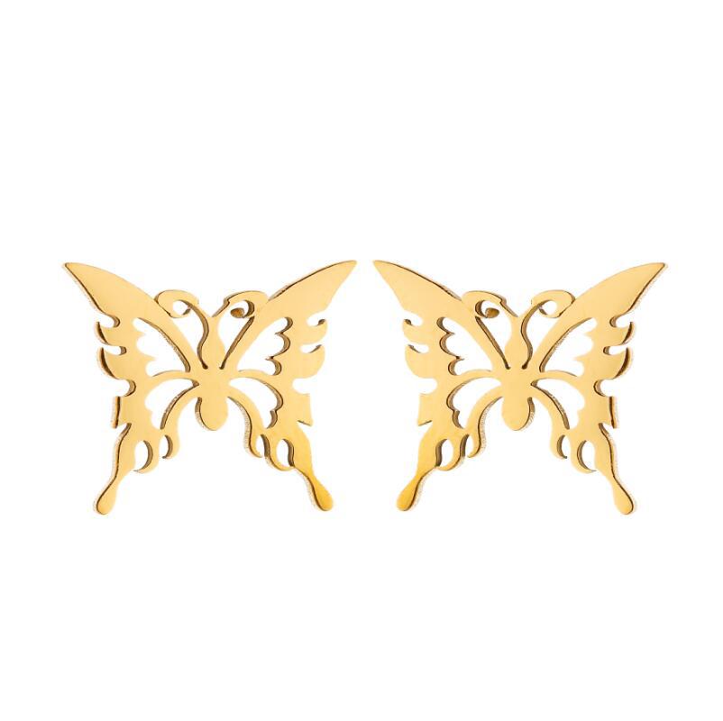 1 Pair Fashion Butterfly Stainless Steel Plating Ear Studs display picture 2