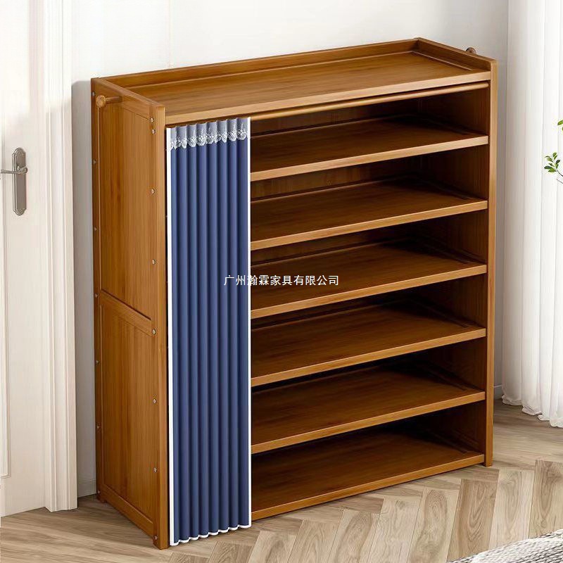 Bamboo Shoe Cabinet Storage Rack Dust-Proof Shoe Rack Floor-Standing Multi-Layer Household Economical Large-Capacity Thickened Storage Cabinet