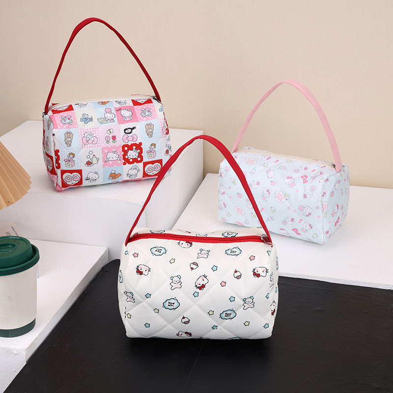 2025 New Cartoon Cute Convenient Makeup Toiletry Bag Travel Storage Bag Large Capacity Three-Dimensional Handbag
