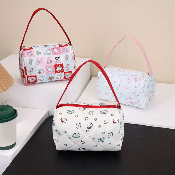 2025 New Cartoon Cute Convenient Makeup Toiletry Bag Travel Storage Bag Large Capacity Three-Dimensional Handbag
