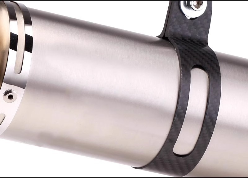 Motorcycle Exhaust Pipe Modification F02 Small Cylinder 51mm Diameter Universal Tail Section Silencer Stainless Steel Carbon Fiber