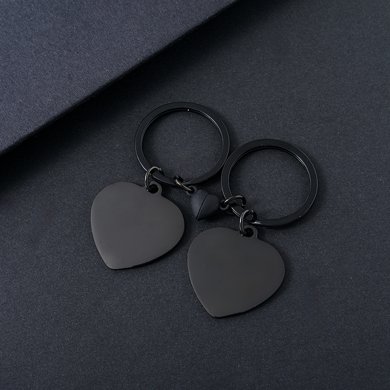 Casual, Daily Occasion 201 Stainless Steel Material Modern Style Classic Style Customization Laser Engraving Heart Shape 201 Stainless Steel Plating Unisex Bag Pendant Keychain