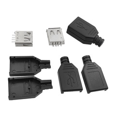 10 sets per pack, USB 2.0 Type A 4P soldered female header, USB female receptacle plug socket