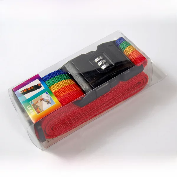 Factory direct in stock password luggage belt suitcase binding belt packing belt PVC boxed luggage strap
